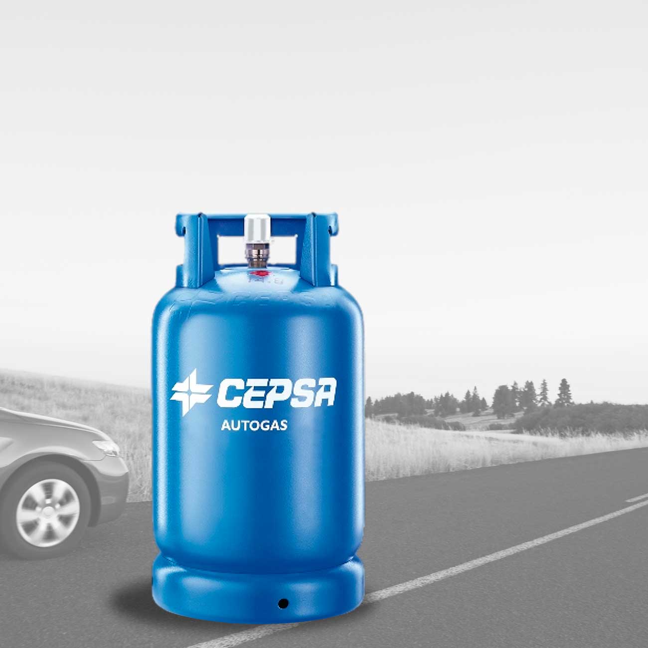 Botella de Autogas Cepsa, distribuida por Agrotex